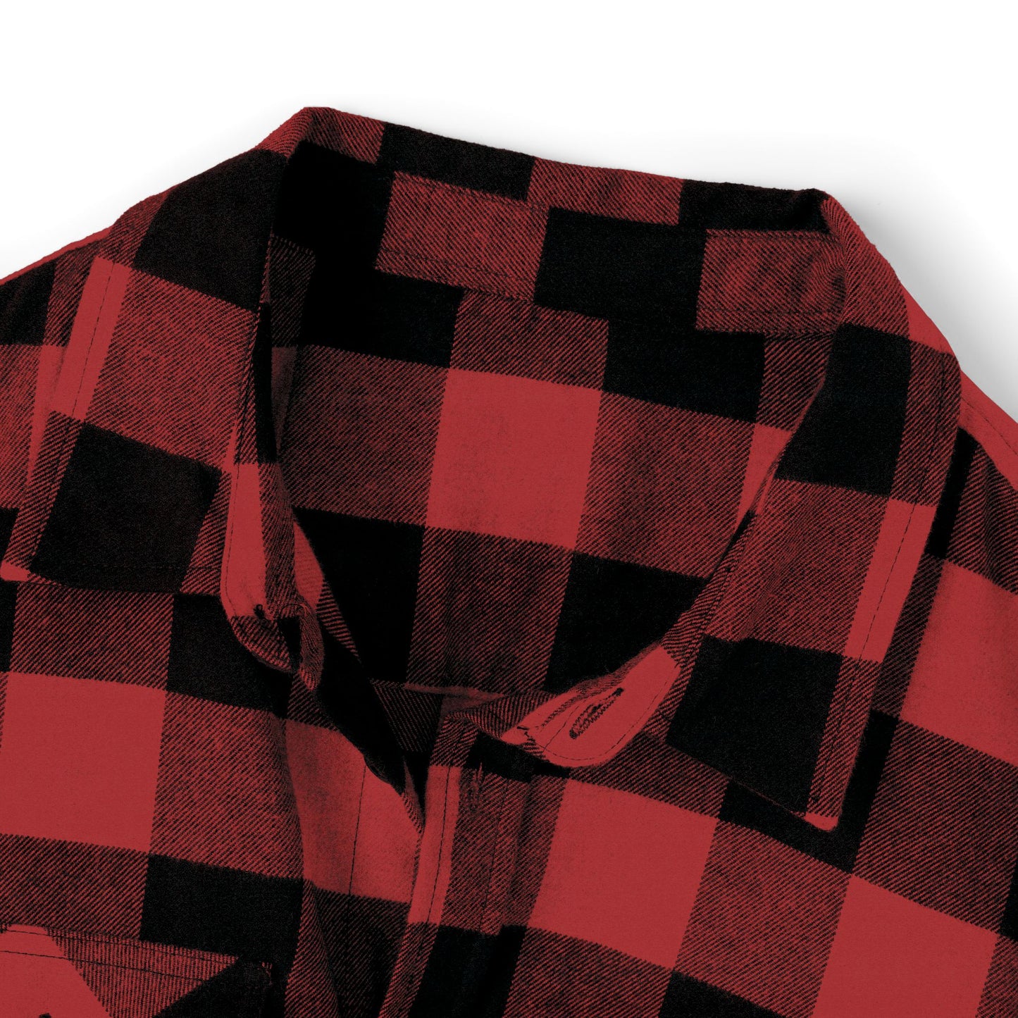 Forest Green Buffalo Plaid Flannel Shirt — Vintage Patch Chest Design