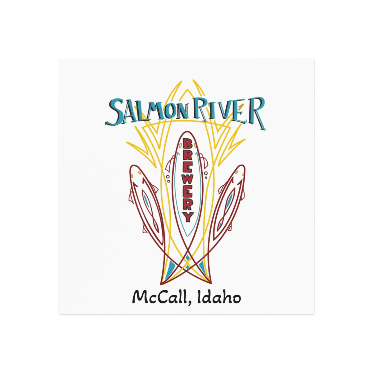 OG Logo Salmon River Brewery Square Magnet – McCall Idaho