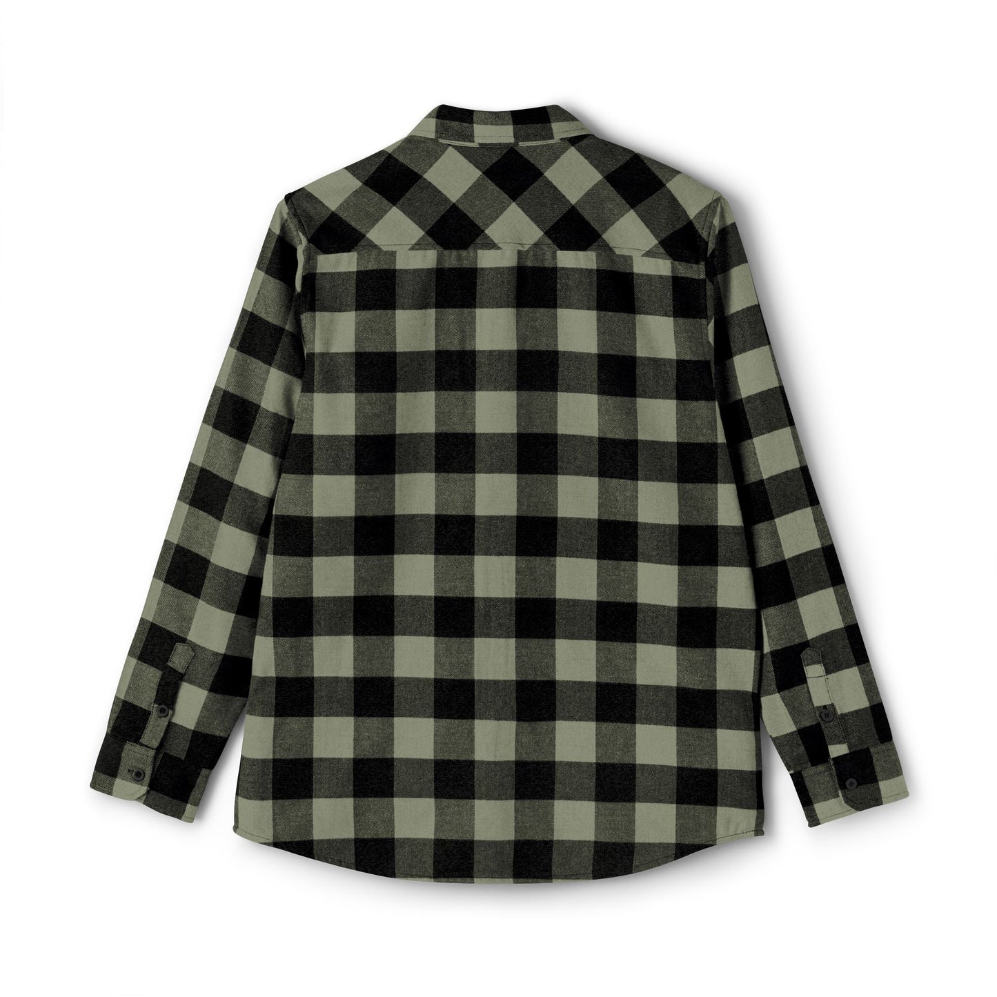 Forest Green Buffalo Plaid Flannel Shirt — Vintage Patch Chest Design