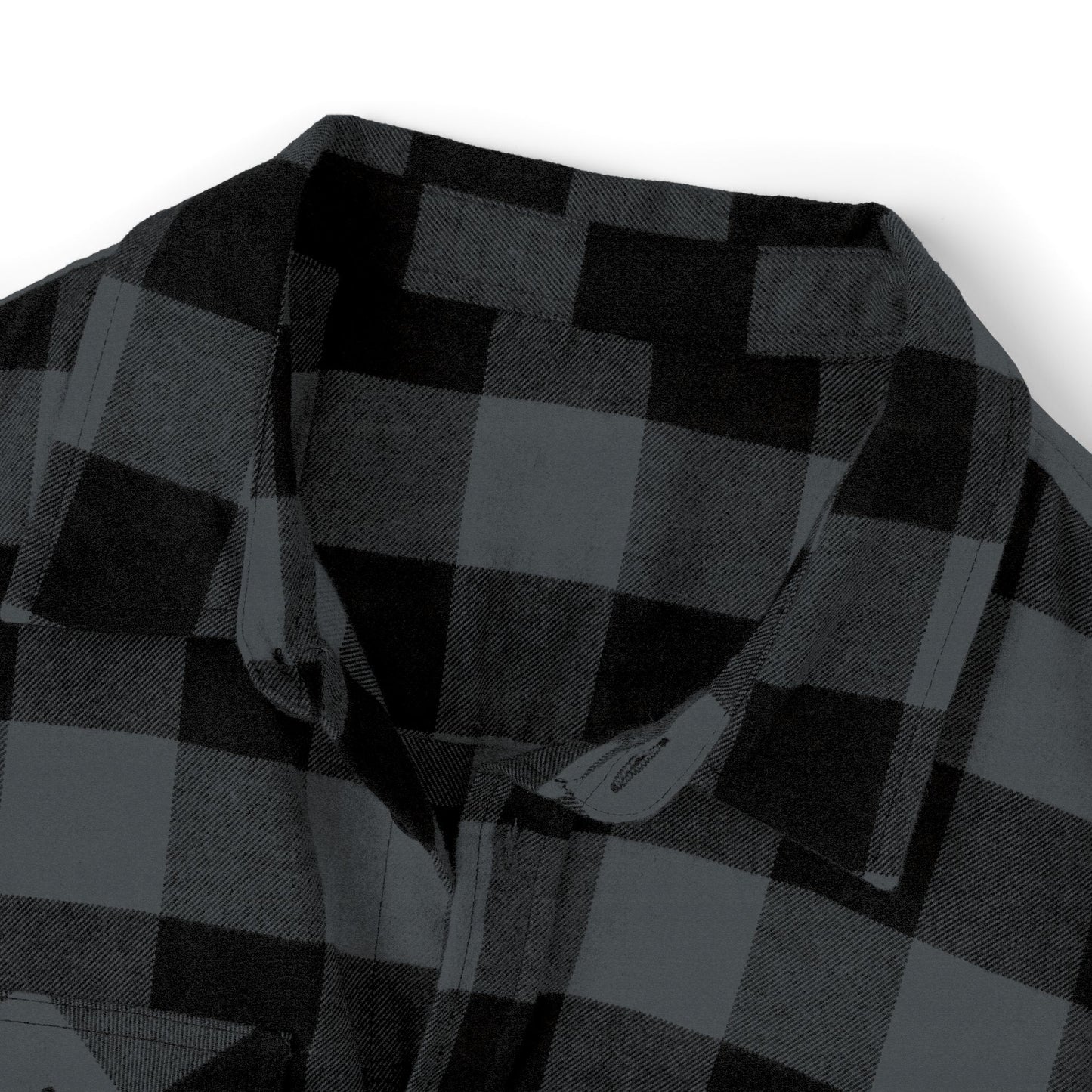 Forest Green Buffalo Plaid Flannel Shirt — Vintage Patch Chest Design